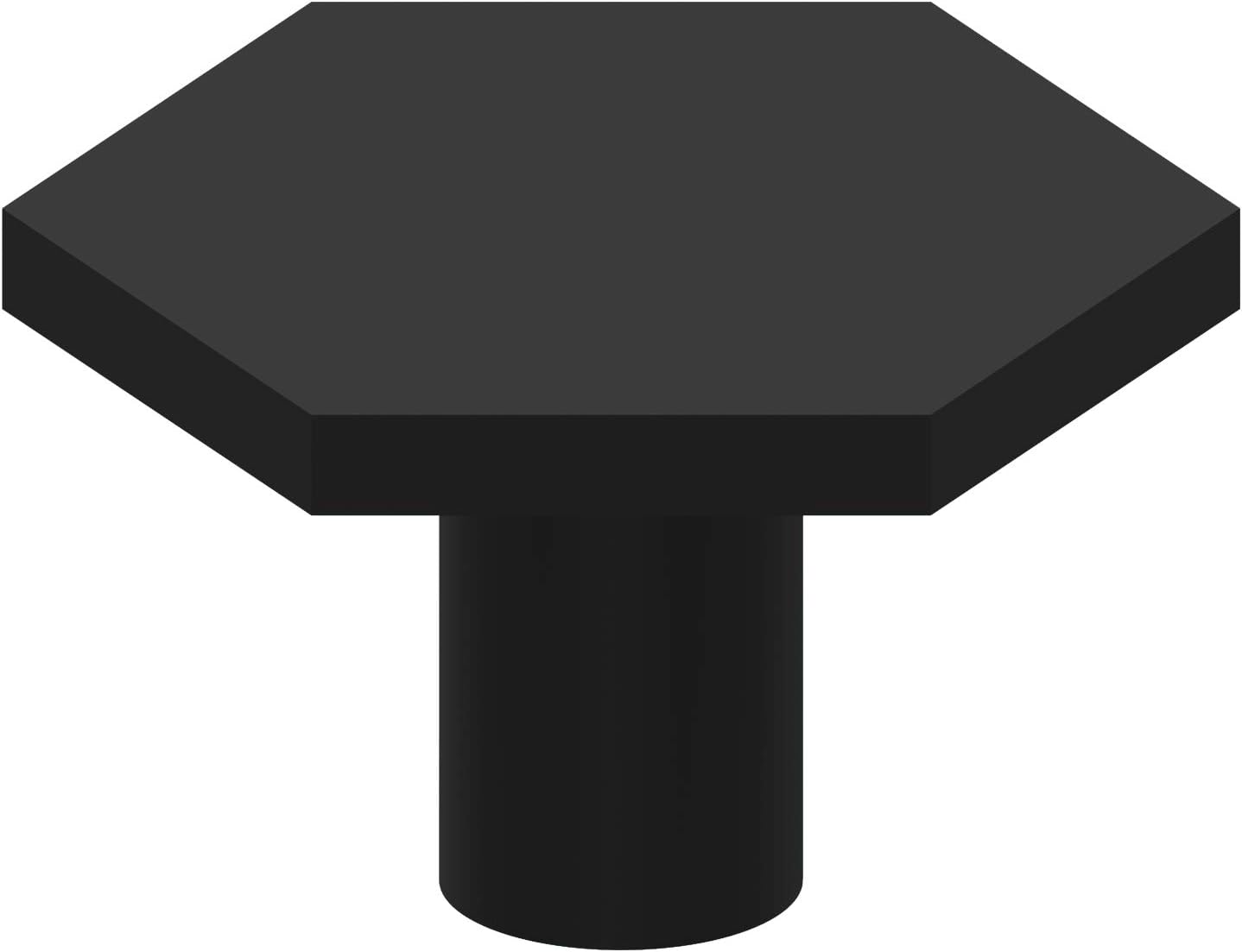 trust4care 4-Pack Flat Black Hexagon Knobs Pull for Bedroom Cabinet, Solid Zinc 1-1/3 Inch Black Hex Dresser Pulls Drawer Knob for Kitchen Furniture Decorative