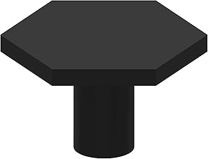 trust4care 4-Pack Flat Black Hexagon Knobs Pull for Bedroom Cabinet, Solid Zinc 1-1/3 Inch Black Hex Dresser Pulls Drawer Knob for Kitchen Furniture Decorative