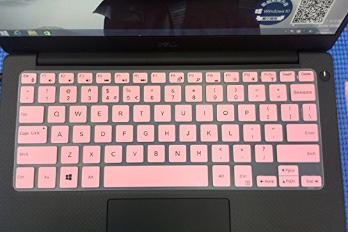 iBenko Ultra Thin Keyboard Silicone Protector Cover Skin for Dell Inspiron 13 i7347 i7348 i7352 i7353 i7359, Inspiron 15 i7547 i7548, XPS 13-9343 13-9350 (Pink)
