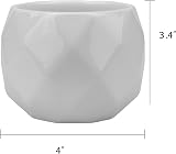 Jucoan 6 Pack Ceramic Succulent Planter Pots 10 cm White Diamond with Tray view 2