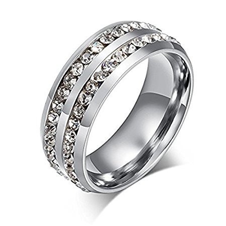 NL10 Mens Womens 8MM Titanium Stainless Steel High
