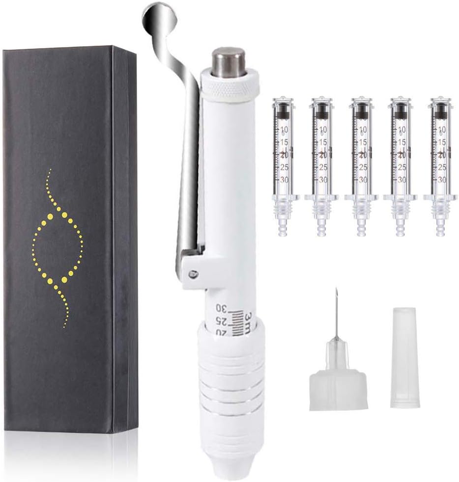 FTNJG High Pressure Hyaluronic Acid Pen Hyaluronic Pen Kit Replenish Rejuvenate Repair Wrinkle Anti Aging Beauty Injection Tools with 5 Ampule Head