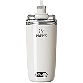 Prepix Self Stirring Mug, USB-C Rechargeable Automatic Mixing Coffee Mug, Stainless Steel Insulated Travel Mug with Electric Stirrer & Spill-Proof Lid, for Coffee, Hot Chocolate, Matcha & Tea, 14oz