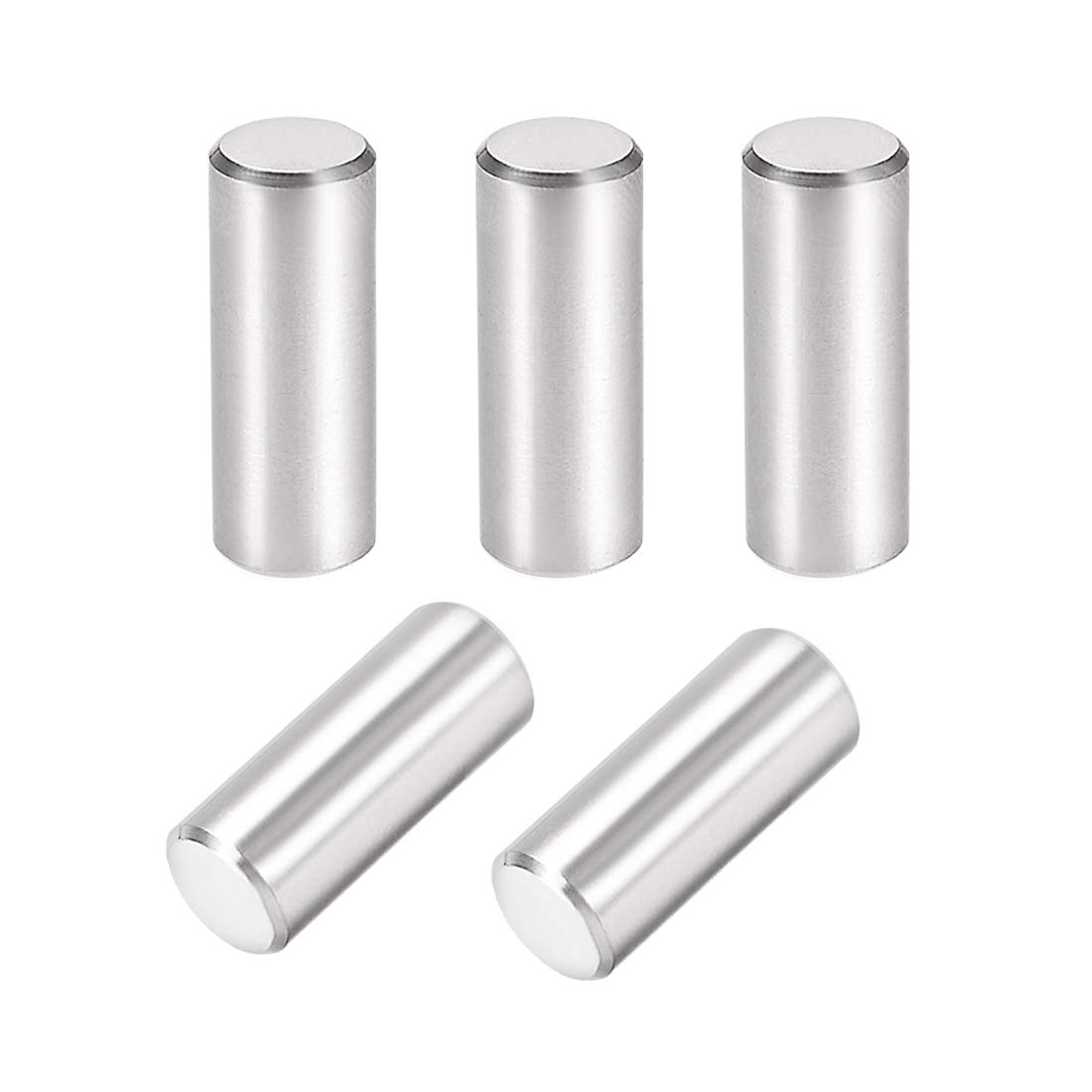 sourcing map 5Pcs 8mm X 20mm Dowel Pin 304 Stainless Steel Cylindrical Shelf Support Pin Fasten Elements Silver Tone
