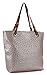 Scarleton Ostrich Large Tote H115626 - Silver Brown