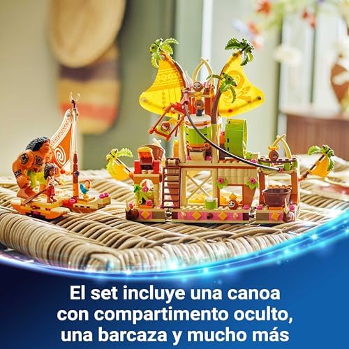 | Disney Moana 2 Kakamora Barge - Barco de brinquedo com tesouro para meninas e meninos 7+ anos - Mini Moana Doll e Maui Figure - Presente de aniversário colecionável para fãs 43258