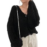 JOLILUNA Mohair Cardigan for Women - Fuzzy Open Front Oversized Faux Fur Coquette Sweater