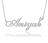 Aniyah Heart Name Necklace Silver Stainless Steel