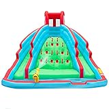 Deluxe Inflatable Water Slide Park – Heavy-Duty Nylon Bouncy Station for Outdoor Fun - Climbing Wall