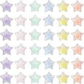 SUNNYCLUE 1 Box 120cs 6 Colors Acrylic Star Beads Transparent Star Beads Bulk Cute Plastic Small Faceted Colorful Pony Loose Spacers for Jewelry Making DIY Crafts Supplies Bracelet Keychains Necklace