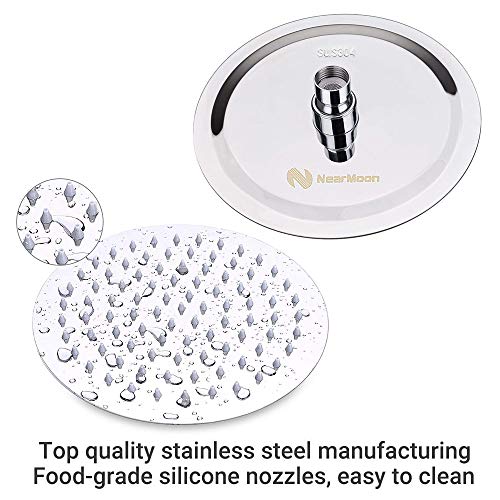 Rain Shower Head with 11'' Adjustable Arm, NearMoon High Pressure