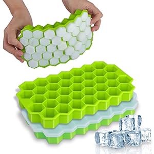 iNEEGO Siliconen Ijsblokjes Bakjes met Deksels 2 Pakken Herbruikbare Ijsblokjesvorm Flexibel 74 Ijsbakjes BPA Vrije…