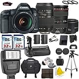 Canon EOS 5D Mark III 22.3 MP Full Frame CMOS with Canon EF 24-105mm f/4 L IS USM + Tamron AF 70-300mm F/4-5.6 + Canon EF 50mm f/1.8 II + 2 Commander 32GB Memory Cards + Commander UV Filters