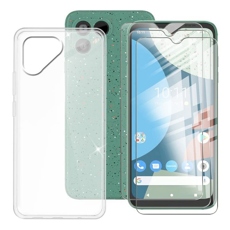 BUNAL for Fairphone 4 (6.30") Phone Case + (3 Pack) Screen Protector, Translucent white Silicone Case, Shockproof Slim Non-Slip Protective Case-Translucent white