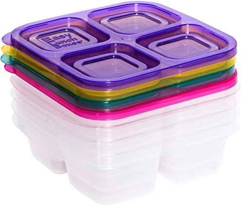 2 EasyLunchboxes+ELB5+snack+Containers+4+Compartment+Brights