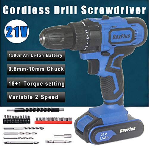 Akkuschrauber Bohrschrauber 21V System Tragetasche 29tlg.-Zubehör-Set Zuhause Bolzenschraube Schraubenbits Flachbohrer… – Bild 3