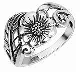 CloseoutWarehouse Sterling Silver Karen's Flower Ring (Sizes 2-15)