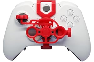 JMNDMI For Xbox One S/X/Elite Game Controller Mini Steering Wheel, 3D Printing Mini Steering Wheel Auxiliary Controller Racing Game Wheel for Xbox One Gaming Accessories (Red)