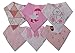Baby Bandana Bibs + 2 Pacifier Clip Bonus, Perfect as a Baby Shower Gifts for Girls, Soft Cotton, Premium Baby Drool Bibs for your Girl by Happy Babyz