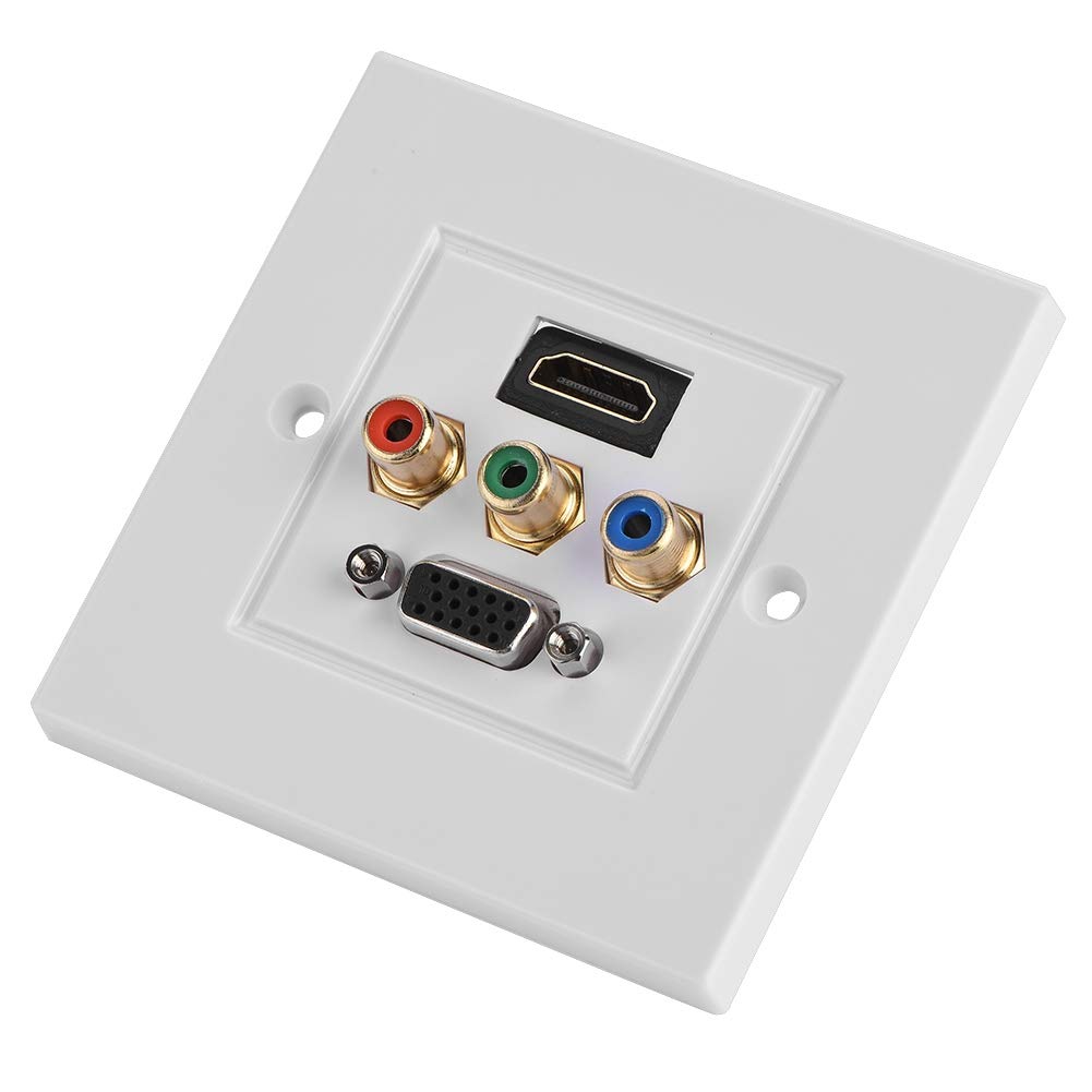 Topiky Wall Panel Socket, HDMI VGA Three-in-one Integrated Multimedia Wall Panel Audio Video Socket