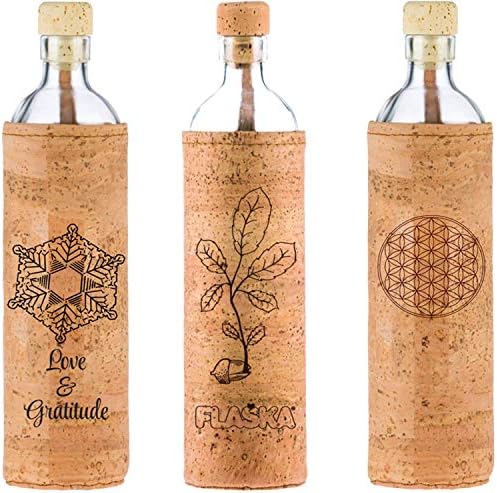 FLASKA Glass Water Bottle with Water Structuring