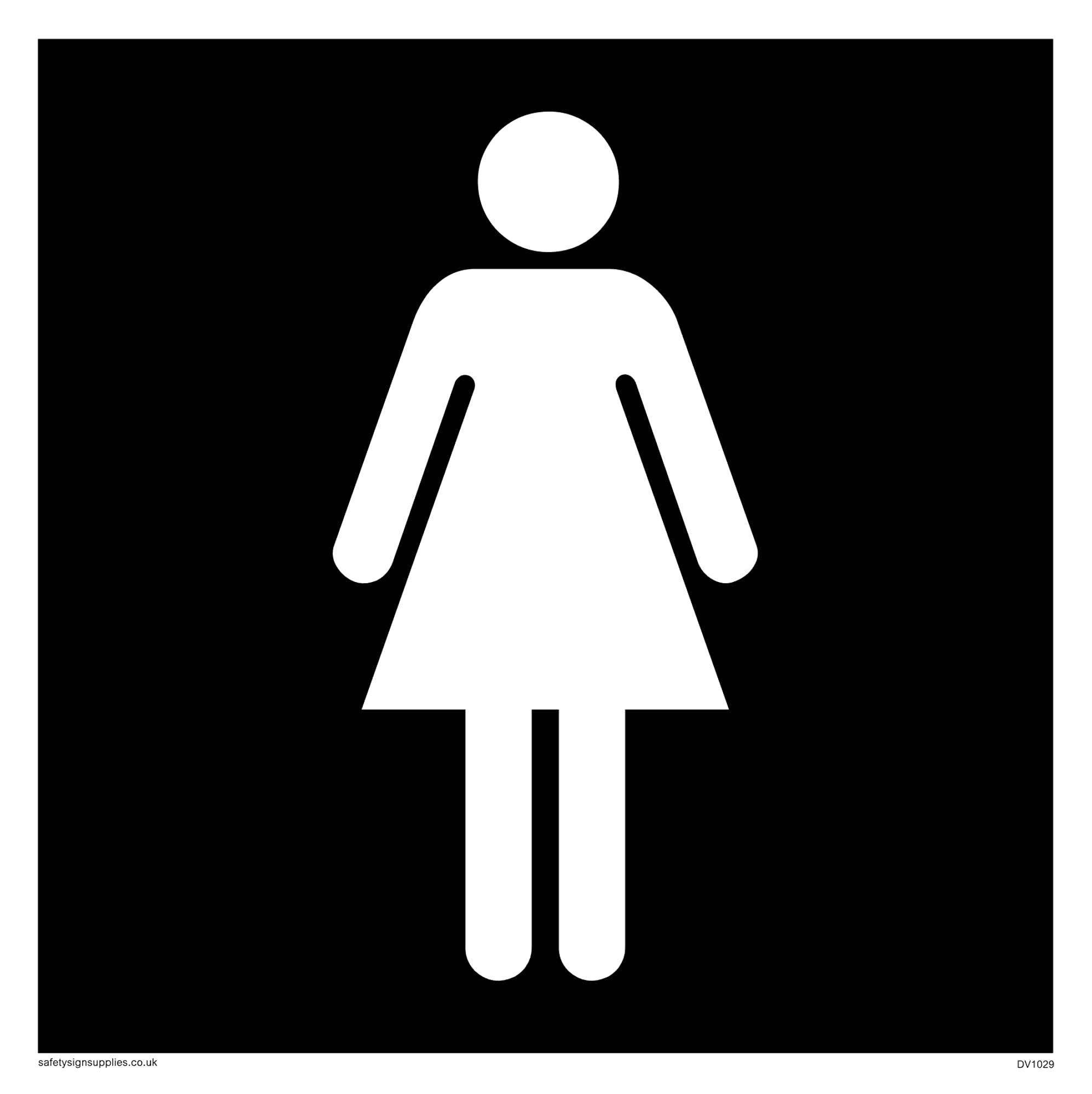 Pack of five - Female Toilet Symbol Sign - 150x150mm - S15