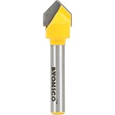 Yonico V Groove Engraving 22 Degree 1/4 In. Shank Solid Carbide CNC Router Bit 14106q
