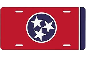 Puibun License Plates Tennessee State Flag Decorative License Plates,Vanity Tag,Metal Car Plate,Aluminum Novelty License Plate for Men/Women/Boy/Girls Car,6 X 12 Inc