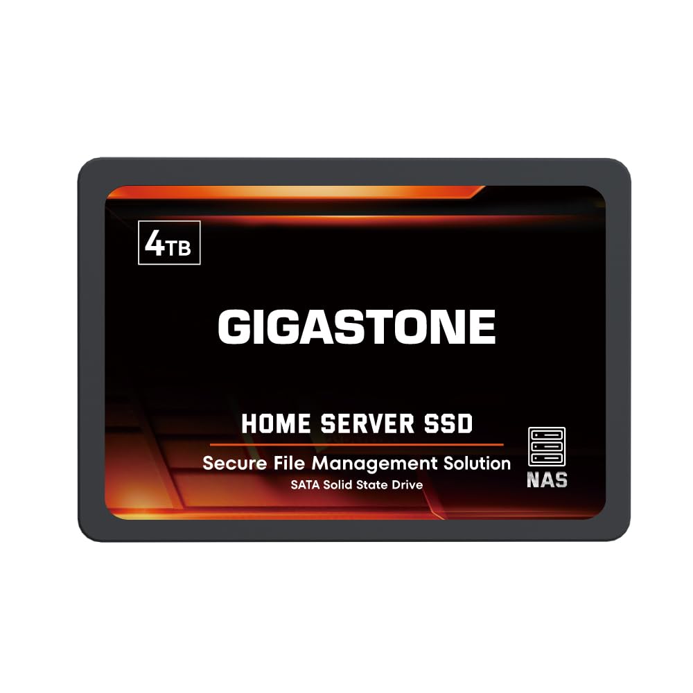 Gigastone Home NAS SSD 4TB 24/7 Durable TLC High Durability Personal Server Cloud Data Storage RAID 3D NAND 2.5 Inch SATA III Internal Solid State Hard Drives