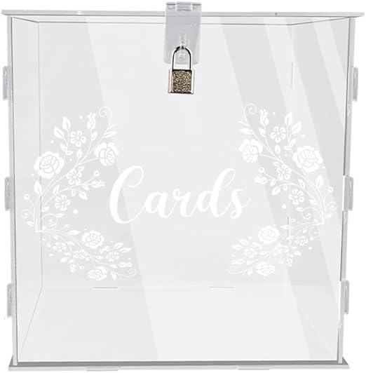 Amazon Com Wedding Card Box Acrylic Clear Card Boxes With Lock Gift Card Box Money Box Holder For Wedding Reception Anniversary Birthday Graduation Decorations Home Kitchen