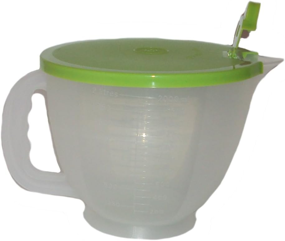 Tupperware Mix & Store Batter Bowl 8 Cup, Measuring Pitcher, Lime Green