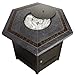 Hiland WLF-HEX 40,000 BTU Propane Fire Pit w/Lid and Fireglass Included, Large, Slate