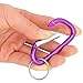 Qualtiy Yes QY 5PCS Red Green Blue Purple Gold Colored Spring Snap Hook Ring D Shape Aluminum Keychain with Keyring