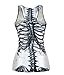 Voglee Fashion Women White Skeleton Printed Sleeveless T Shirt Vest Slim Tank Tops