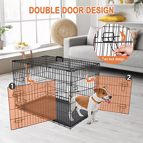 30/36/42Inches Dog Crate Folding Metal Wire Dog Crate Dog Kennel Pet
