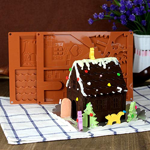 Gingerbread House Mold Kit/Christmas Chocolate Silicone Mold/ 3D