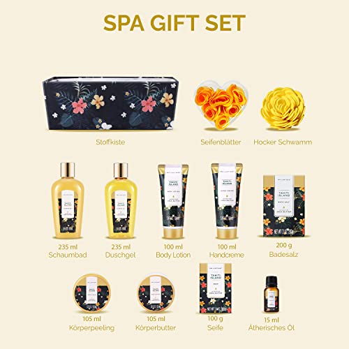 Spa Luxetique Women's Birthday Gift, 12 Gift Box with Tahitian Essential Oil, Beauty Bath Gift Set for Women, Mother's Day Gift, Valentine's Day Christmas Gifts for Mom, Her