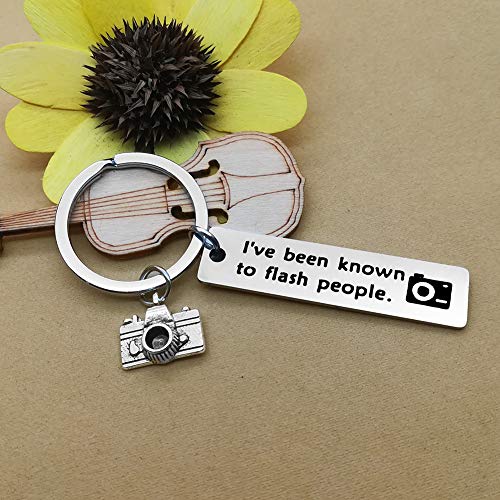 Photographer Inspirational Keychains Camera Charm Gift Wanderlust Gift for Photographer Lover Keyring - I've been known to flash people. I Love Photography