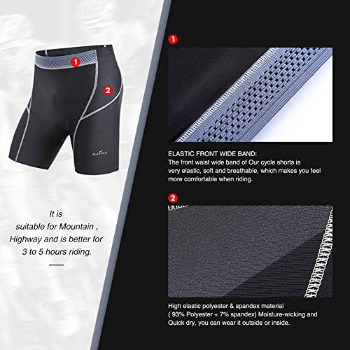 image for 4ucycling Men's Cycling Shorts 3D Gel Padded Bicycle Riding Pants Bike