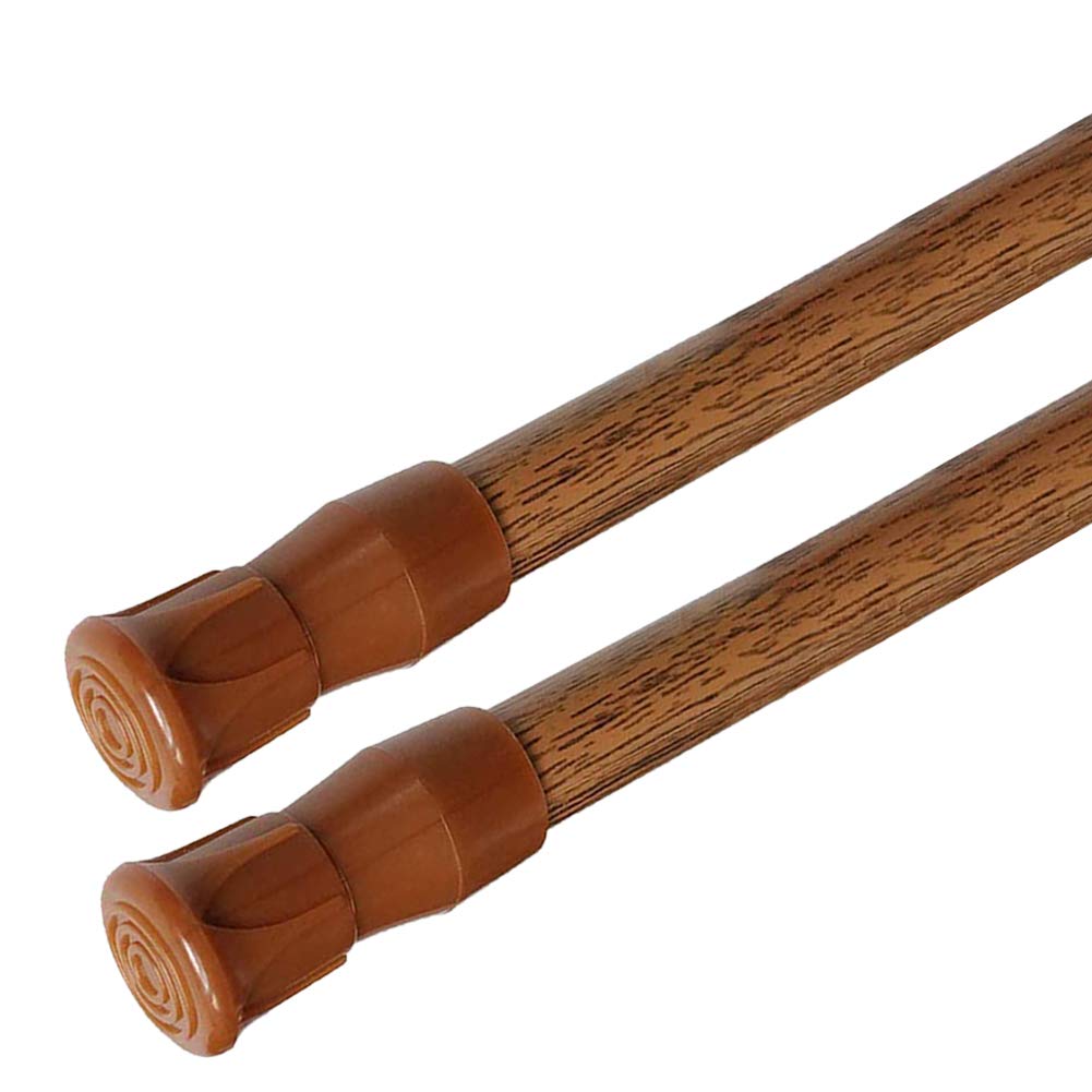 Photo 1 of AIZESI Spring Tension Curtain Rods Short Tension Rod (Wood, 16" to 28"-2Pcs, Optimum Scope of Application 16 to 24 inch, Can't Hang Heavy Curtains)