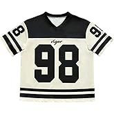 BEAUDRM Boy's Number Graphic Jersey Shirts V Neck Short Sleeve Loose Summer Tee Shirt
