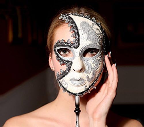 Venetian Mysterious Musical Mardi Gras Masquerade Mask with Holding Stick