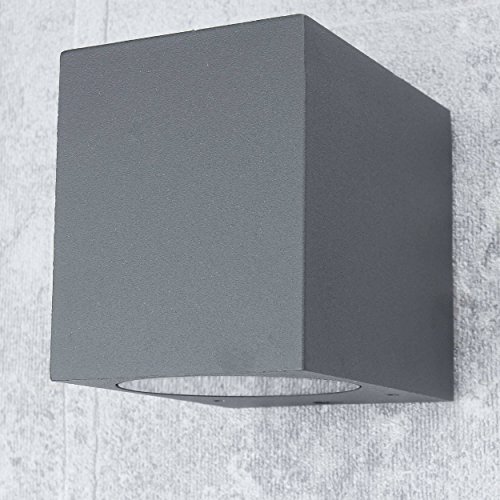 Licht-Erlebnisse Außenlampe Garten AALBORG in Anthrazit Aluminium Glas Downlight GU10 IP44 Wandleuchte Außen Balkon Haus – Bild 3