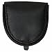 Black Genuine Leather Horseshoe Coin Change Pocket Hard Holder Purse NEW