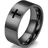 Jude Jewelers 8mm Stainless Steel Classical Simple Plain Christian Cross Religious Wedding Band Ring