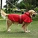HDE Dog Raincoat Hooded Slicker Poncho for Small to X-Large Dogs and Puppies Red - XL