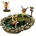 PRETMANNS Fairy Garden Pond Accessories - Miniature Fairies Set – 3 Fairy Figurines & Sign with a Beautiful Large Crafted Lily Pond (8.3