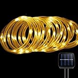 Solar Rope Lights,Findyouled Outdoor Waterproof 100LED 33ft Decoration Light,Automatically Working From Dusk to Dawn(Warm White)