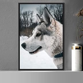 signwin Framed Canvas Wall Art Pupper Animals Chic...