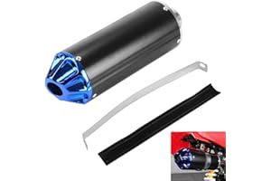 CYLEMOTO 28mm 1.1" Exhaust Muffler Silencer Motorcycle Pipe for 50cc 70cc 90cc 110cc 125cc CRF50 XR50 KLX Coolster SSR Thumpstar TTR YCF Lifan Apollo Chinese Pit Trail Dirt Bike Mini Bike Motocross Parts Blue